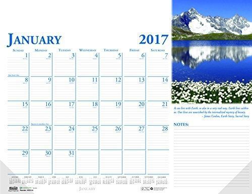 House of Doolittle 2017 Monthly Desk Pad Calendar, Earthscapes Scenic, 22 x 17&#034;