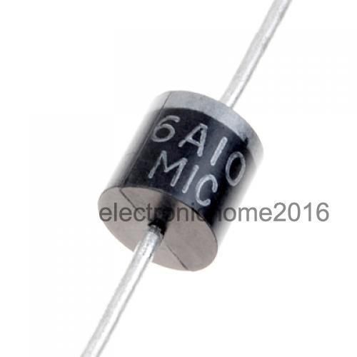 10pcs R-6 1000V 6A Axial Rectifier Diode RoHS Compliant