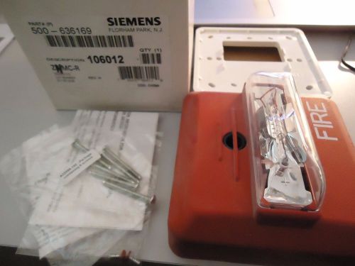 New siemens zr-mc-r fire alarm strobe wall mount 106012 500-636169 for sale