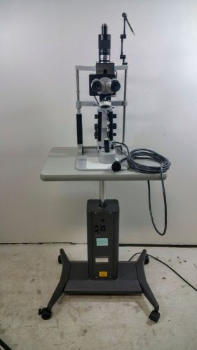 Carl zeiss slit lamp 30 sl/m w coherent laser aperture &amp; rolling stand for sale