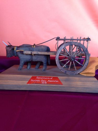 1976 VINTAGE WOODEN RED RIVER CART/OX/ -MANITOBA DAIRY -FARMING-CANADA-HANDMADE