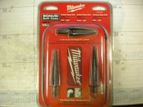 MILWAUKEE 48-89-8990 3PC STEP DRILL BIT W/CASE