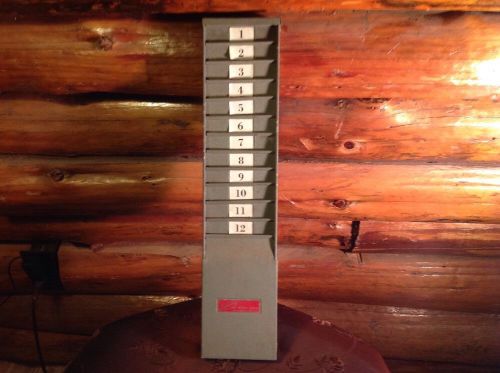 Lathem Metal 12 Slot Time Clock Punch Card Holder Organize Rack Beige Industrial