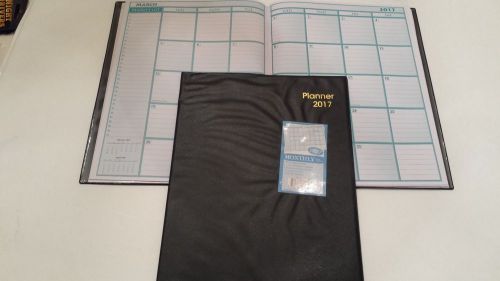 Black Cover 2017 Monthly Desk Planner Calendar Organizer Agenda 7 1/2&#034; x 10&#034;