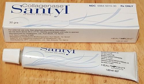 Collagenase santyl oint.– 30 gram tube - healthpoint biotherapeutics - exp. 9/16 for sale