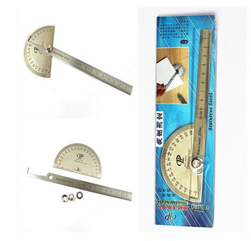 Stainless round protractor head angle finder craft arm ruler measure tool 100mm for sale
