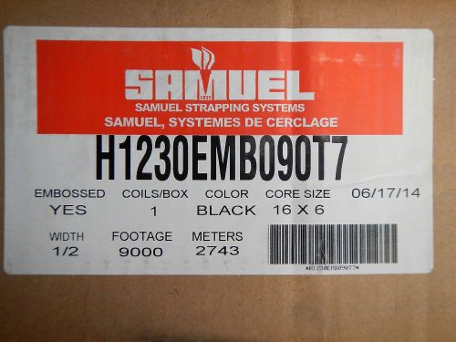 Samuel Strapping H1230EMB090T7 1/2&#034; x 9000 FT Embossed Black 16x6 Core