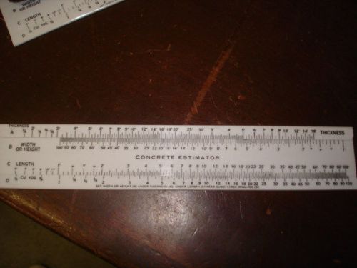 Concrete Calculator Slide Chart Thickness Cubic Yard Estimator Plastic Slab Rule