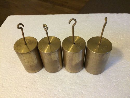 Lot Of 4 Vintage Brass 500g Hook Calibration Weights Weight