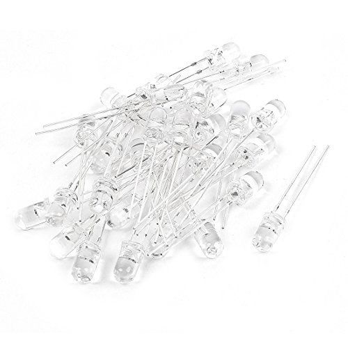 uxcell® 30 Pcs 5mm Clear Head Auto Flashing Red LED Emitting Diodes DC 2.5V-3V