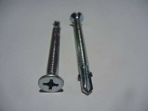 Box of 400 - 1/4&#034;-20 x 2-3/4&#034; Self Drill - Winged Screw Flat Head R234 - Zinc