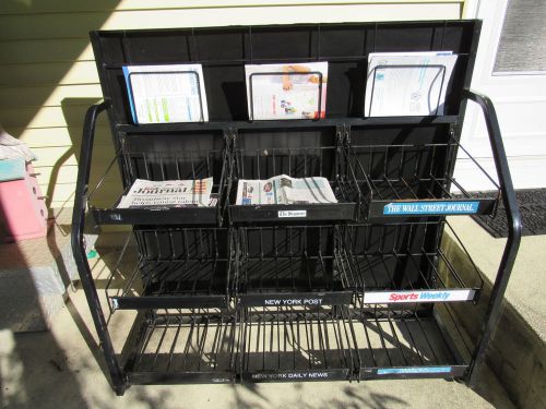 Lg. 50&#034; x 47&#034; heavy duty steel news paper / magizine store display rack pick-up for sale