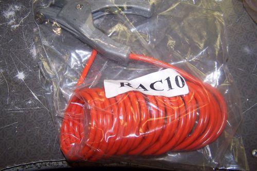 NEW RAC 10  COILED GROUNDING WIRE WITH CLAMP 10&#039; LONG