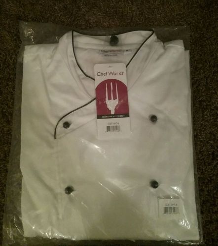 New, chef works unisex chefs coat jacket,white,size medium.Long sleeve