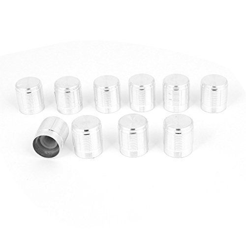Uxcell 10 x 14mm silver tone lamp dimmer control knob cap for 6mm dia shaft for sale