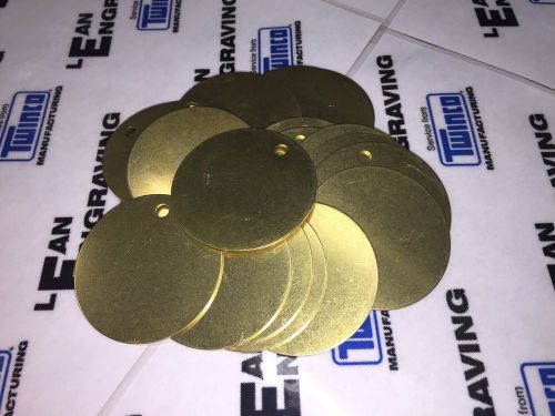 Lot of 25 ~ 2&#034; round brass blank valve tool key id tags w/ 3/16&#034; hole for sale