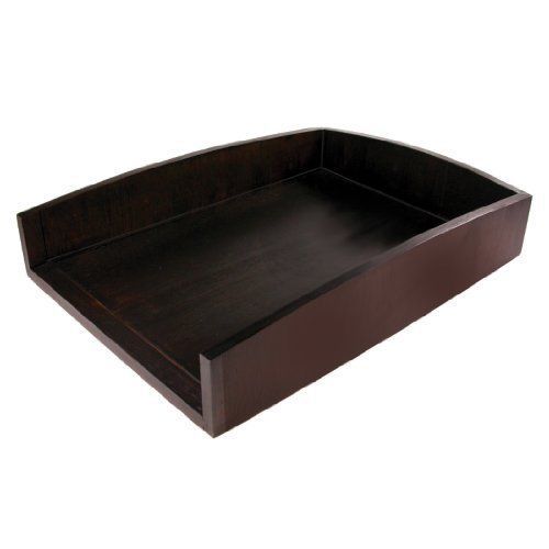 Artistic Sustainable Bamboo Curves Letter Tray 8.5 x 11 Inches, Black Coffee