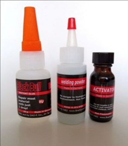 All Purpose Glue Black Bull 20g. Kit with activator and welding powder.