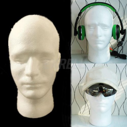 Male Mannequin Styrofoam Foam Manikin Wig Glasses Hats Display Stand Head Models