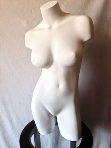 Female Torso Fiberglass White Free Standing Mannequin With Stand NEW