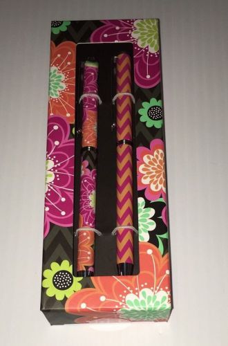 VERA BRADLEY PEN &amp; PENCIL SET ZIGGY ZINNIA