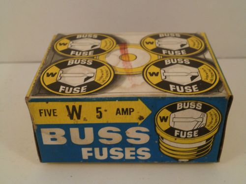 BUSS *BOX OF 5* FUSES W-5  *NEW IS SEALED BOX*
