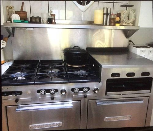 Stainless Steel Commercial South Bend 6 Burner Stove w/built in Grill &amp; Broiler