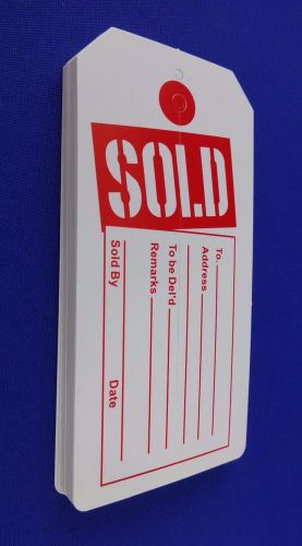 Sold Tags with Slit Merchandise Price Tags Red / White New