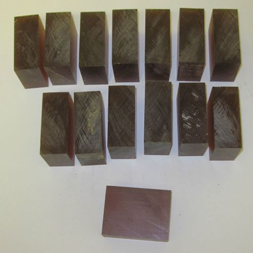 Lot of 14 pcs. ultem 1000 plastic blocks 1 1/4&#034; x 2 1/4&#034; x 3&#034; cut plastics for sale