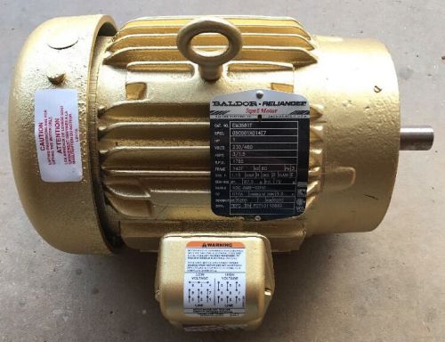 Baldor Reliance Super-E AC Motor EM3581T 1 HP