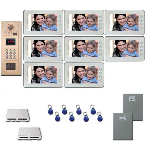Multitenant Video Intercom 8 seven inch color monitor door entry kit