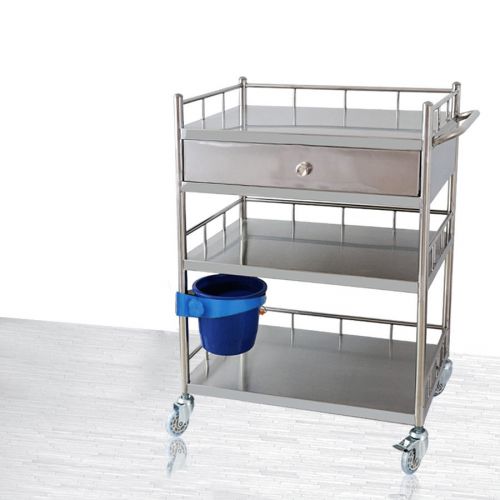 Zebra Stainless Steel Medical Equipment Cart Three Layers Drawers Portable Z16B8