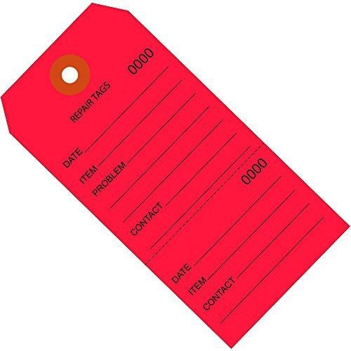 Partners Brand PG26201  Repair Tags, Consecutively Numbered, 4 3/4&#034; x 2 3/8&#034;,