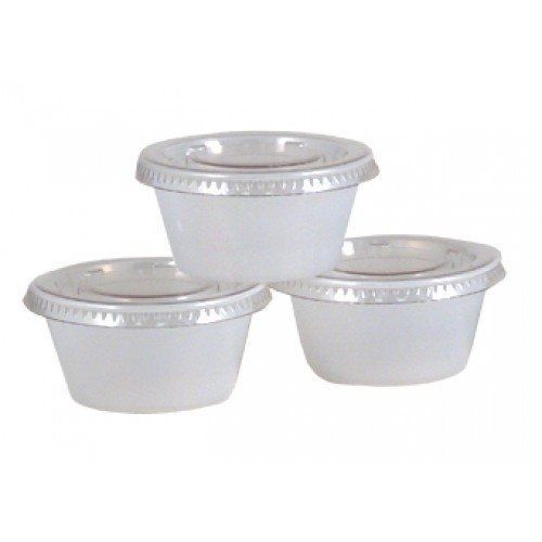 DON 2 OZ Portion Jello Shot Plastic Cups with Lids Translucent/Clear, 200 Pcs