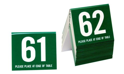 Plastic Table Numbers 61-80 Tent Style, Green w/white number, Free shipping