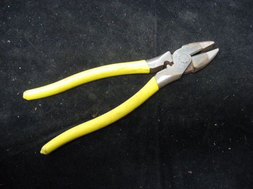 Ideal 30-430 wireman 9-1/2&#034; linesman crimp &amp; fish tape puller pliers for sale