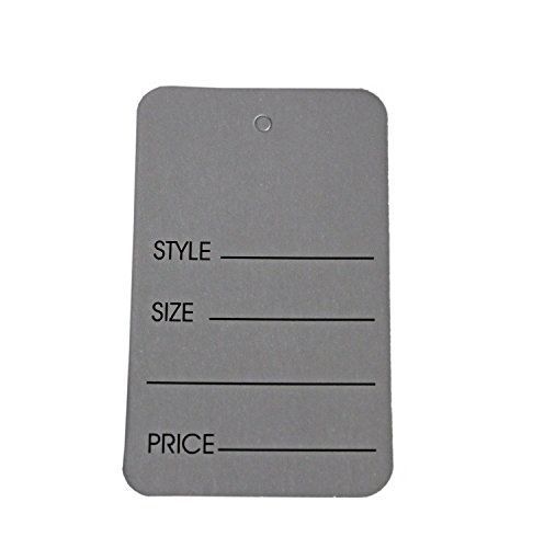 Metronic Price Label Tags, Perforrated Merchandise Marking Tags, One-Part Grey