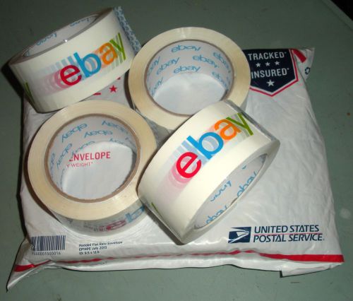 Lot 4 Rolls eBay Branded Logo Packaging/Shipping Tape (2&#034; x 75 Yards Each)