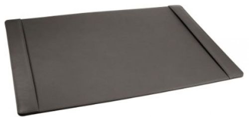LUCRIN - Leather Desk Pad 2 Sections - Smooth Cow Leather, Dark Grey