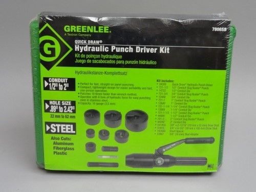 New Greenlee 7806SB quick draw hydraulic punch driver knockout set