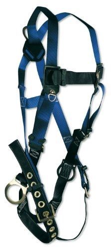 FallTech 7018 Contractor Full Body Harness with 3 D-Rings and Tongue Buckle Leg