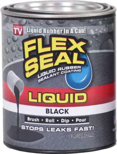 Flex Seal Liquid Large 16oz X2 ( Black) Brush Roll Dip Pour! Black