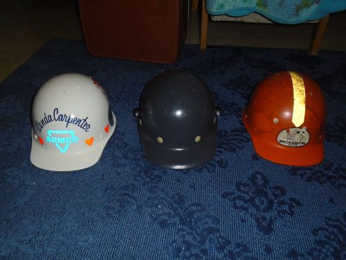 3 Vintage Fiberglass Hard Hat Sheffield-Armco Steel