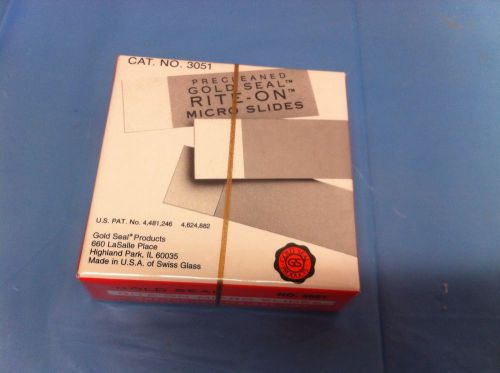A Box of Precleaned Gold Seal RITE-ON Micro Slide, Cat-No 3051, 3x1&#034;,72/Box