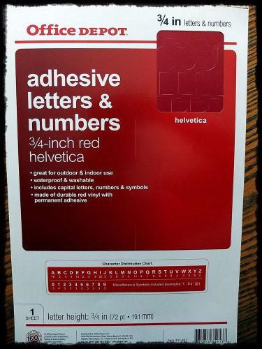 3/4 &#034; INCH RED ADHESIVE LETTERS HELVETICA PERMANENT