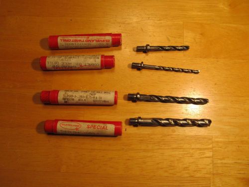 Cleveland twist drill cobalt oil cooled skd 2 &amp; 3 size .3594 .2969 .2344 .1719 for sale