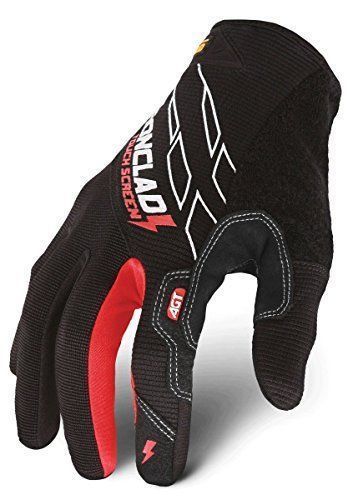 Ironclad large high dexterity touch screen gloves (black/red) new for sale