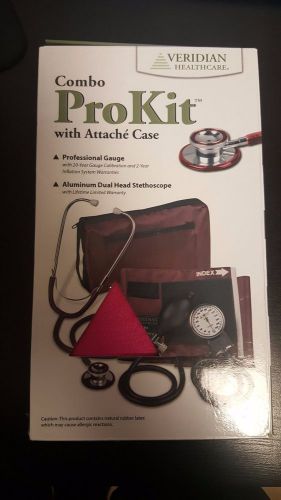 Veridian 02-12708 aneroid sphygmomanometer with dual-head stethoscope kit, new for sale