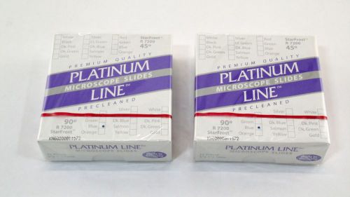 Platinum line microscope slides 7200 90corners frosted blue end ground 144pcs for sale