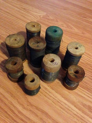 9 Spools Vintage Magnet Wire Radio Wood Spool Malin Tencenter Annealed